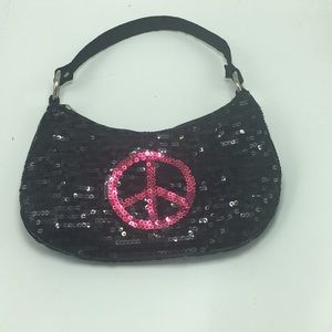 Fashion Express Sequined Peace Sign Purse